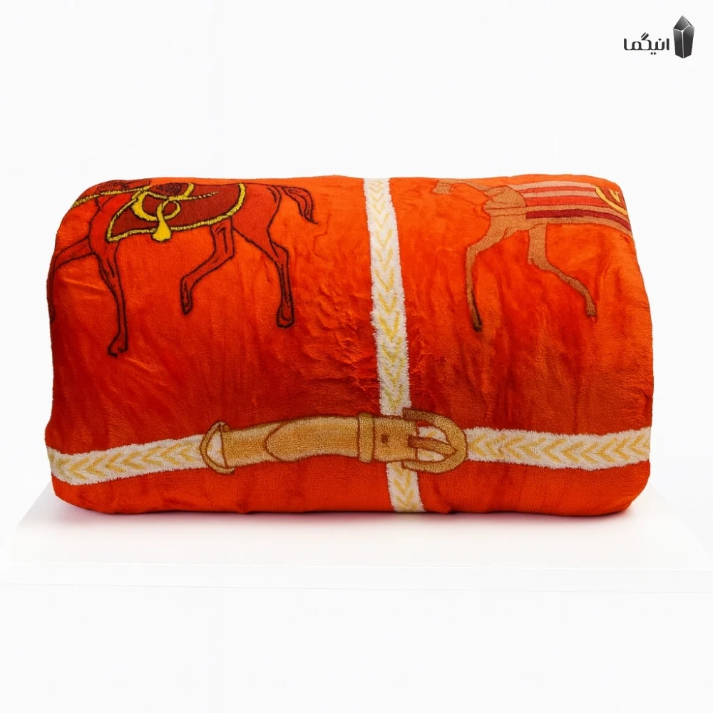 پتو مسافرتی دو رو طرح برند شرکت sky دو نفره