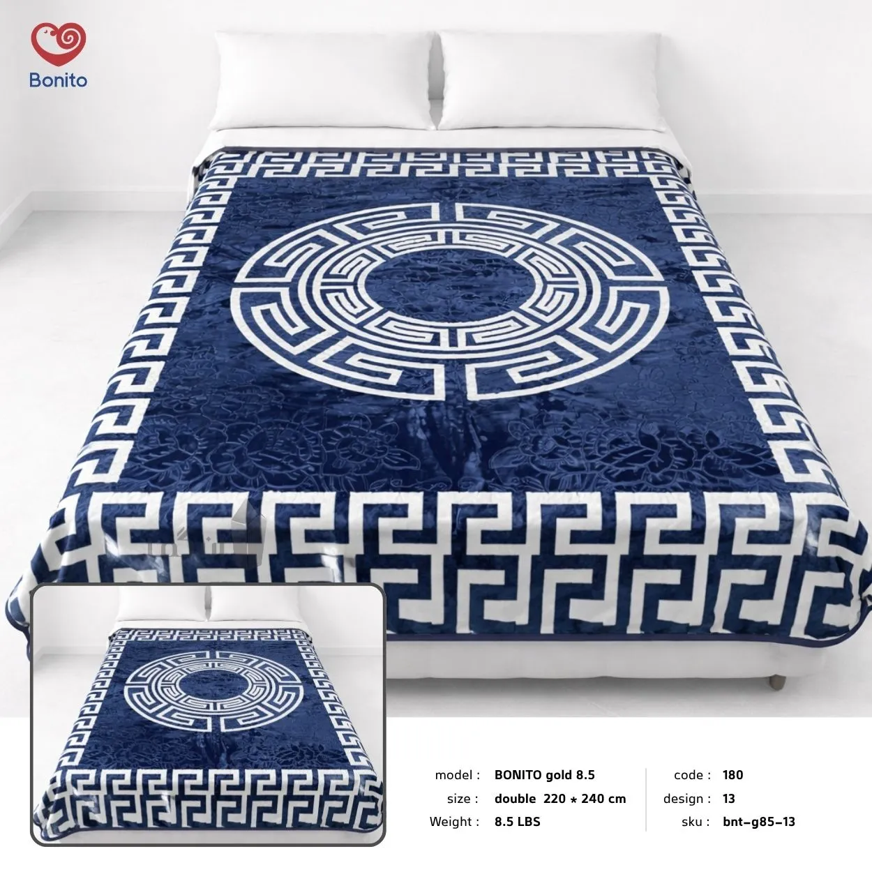 پتو دو نفره بونیتو گلد مدل 8.5 پوندی سایز ۲۲۰×۲۴۰ سانتیمتر - تصویر 6